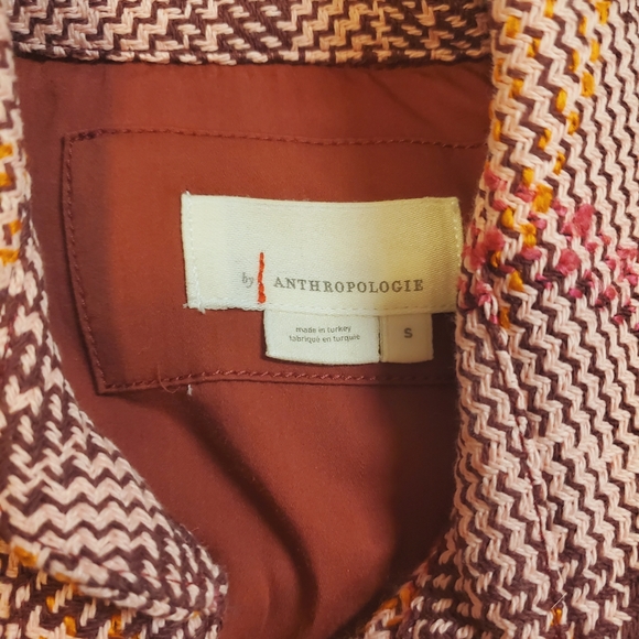 Anthropologie burgendy plaod jacket S - Picture 5 of 8